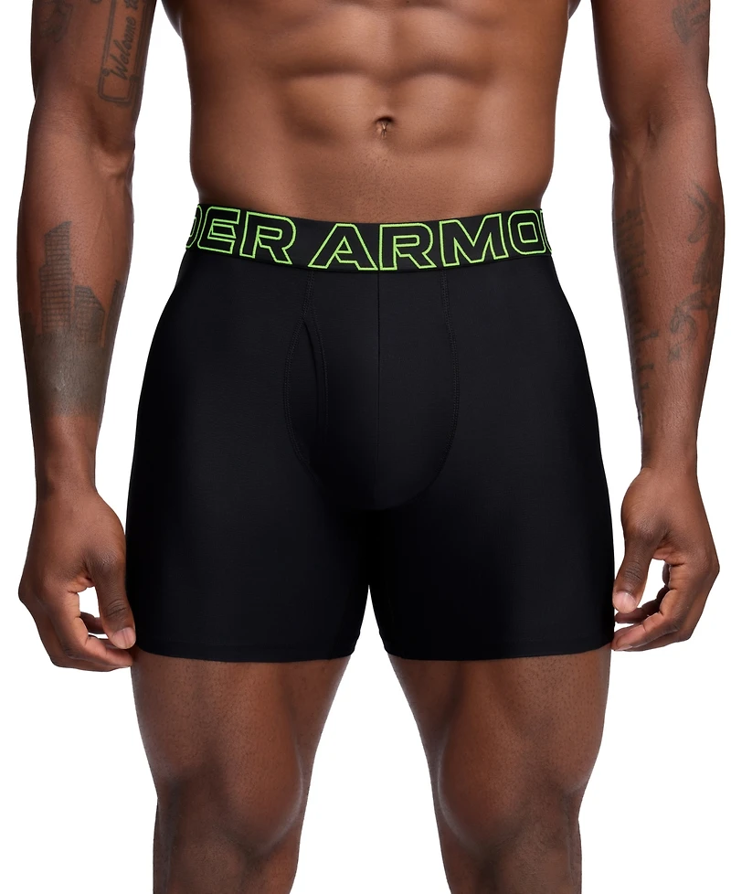 Under Armour Men's Performance Tech Mesh Solid 6" Boxer Briefs - 3-pack