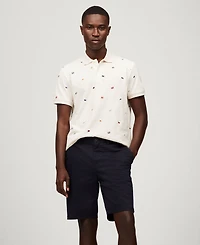 Tommy Hilfiger Men's Regular Fit Allover Flag Polo Shirt