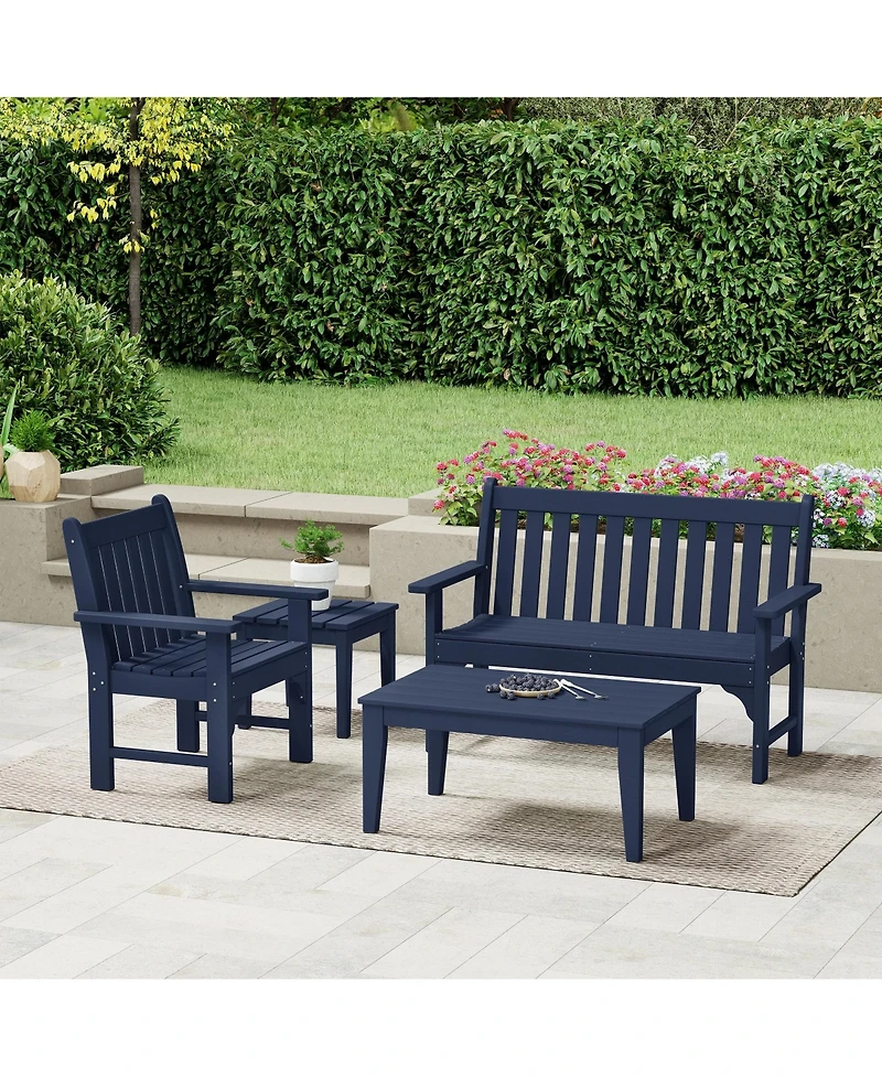 WestinTrends 4-Piece Hdpe Outdoor Patio Furniture Couch Set