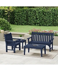 WestinTrends 4-Piece Hdpe Outdoor Patio Furniture Couch Set