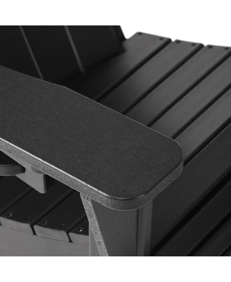 WestinTrends 3-Piece Adirondack Chair with Cup Holder and Folding Ottoman Table Set