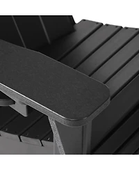 WestinTrends 3-Piece Adirondack Chair with Cup Holder and Folding Ottoman Table Set