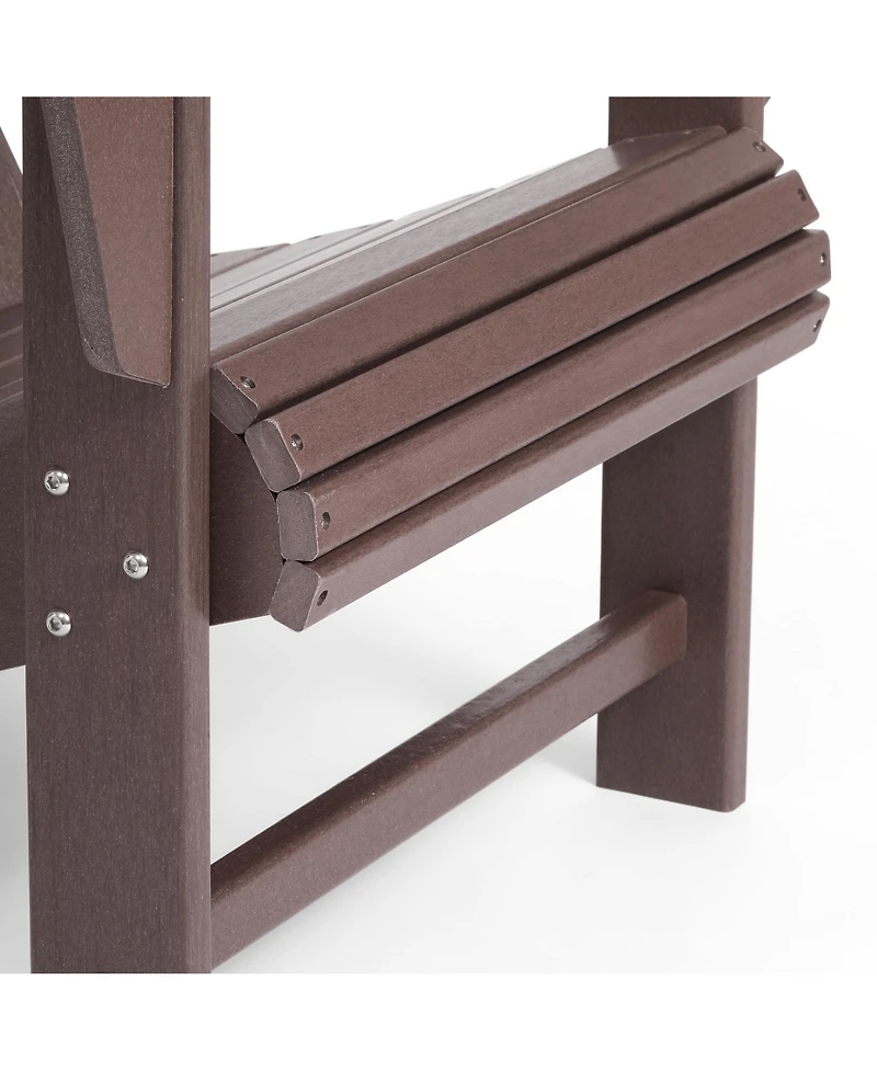 WestinTrends 3-Piece Adirondack Chair with Cup Holder and Folding Ottoman Table Set