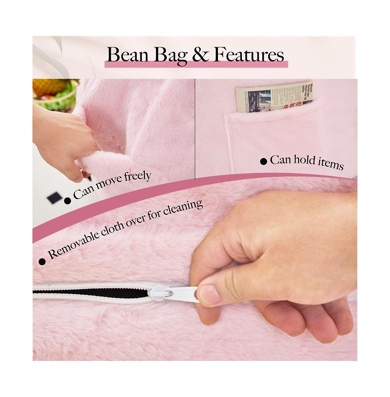 Giant Bean Bag Chair That Turns Into a Bed, Soft Convertible Floor Sofa for Bedroom or Gaming Room -The Pop Home