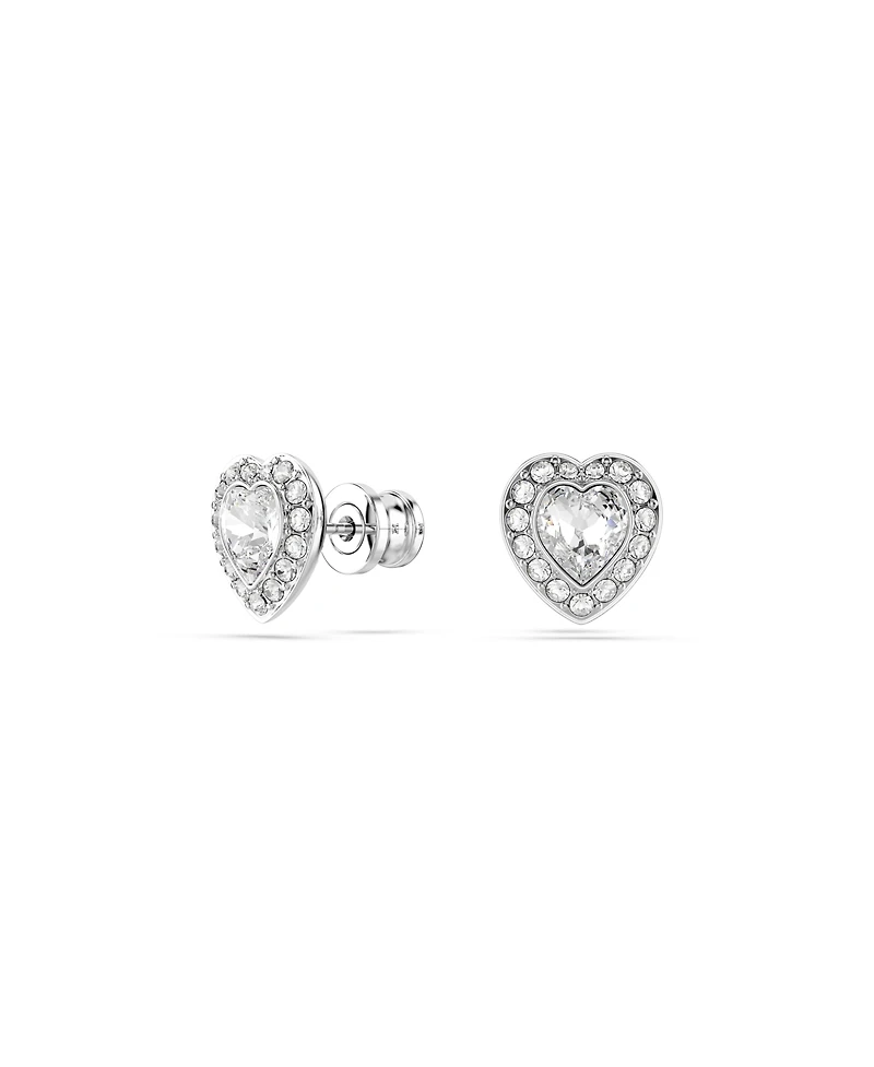Swarovski Ariana Grande x Swarovski Rhodium Plated Heart Mixed Cuts Stud Earrings