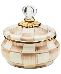 Mackenzie-Childs Mocha Check Squashed Pot