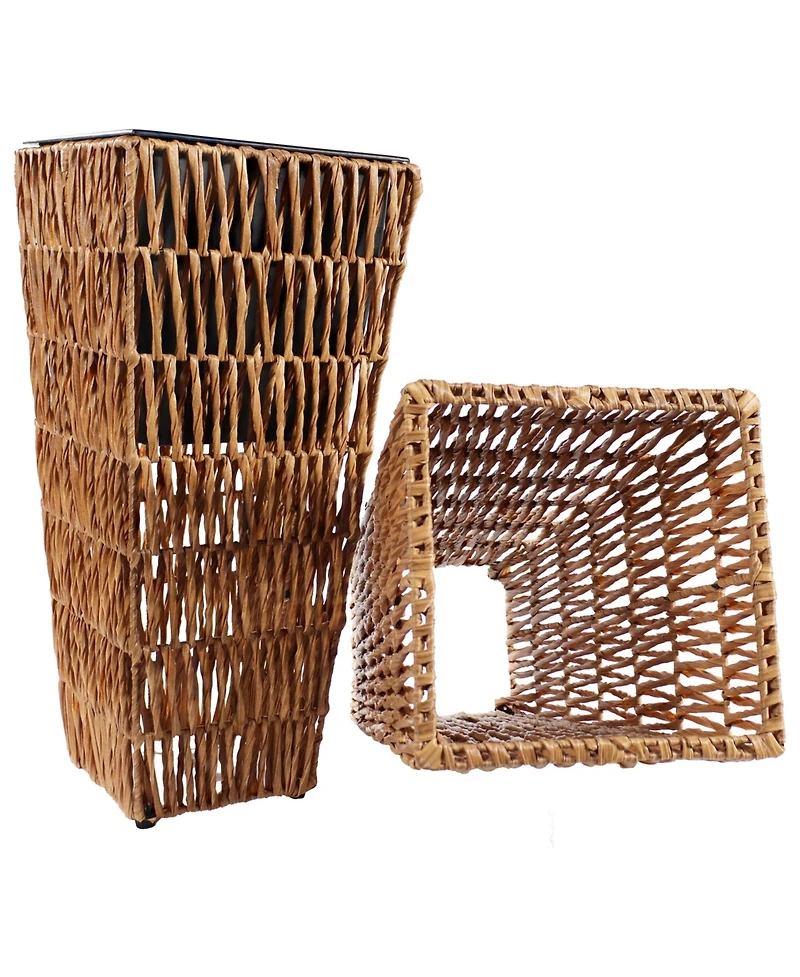 Indoor/Outdoor Hyacinth Poly-Wicker Tall Planters - 2pk 11"