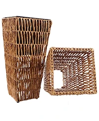 Indoor/Outdoor Hyacinth Poly-Wicker Tall Planters - 2pk 11"