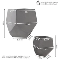 Outdoor Square-Top Lightweight Cement Planters - 2pk - Moondust
