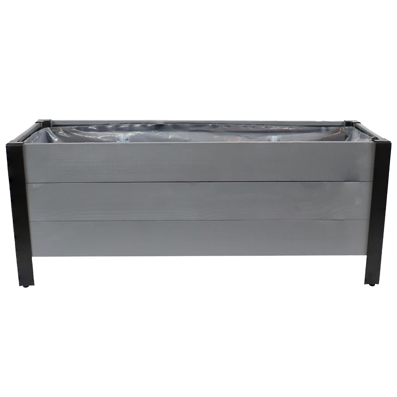 Acacia Wood Raised Garden Bed with Removable Planter Bag - 14.75" H