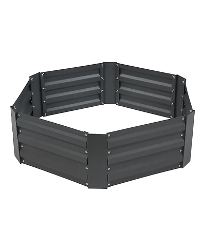 Galvanized Steel Hexagon-Shaped Raised Garden Bed - Gray