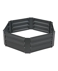 Galvanized Steel Hexagon-Shaped Raised Garden Bed - Gray