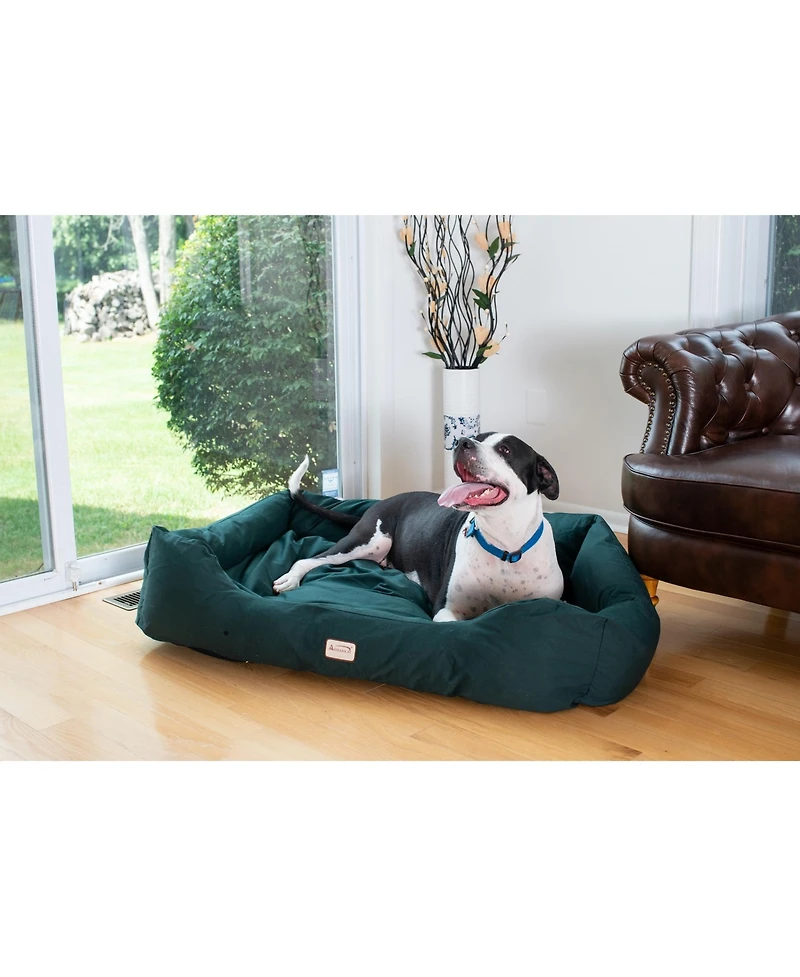 Armarkat Bolstered Dog Bed, Anti-Slip Pet Bed, Laurel Green, X-Large