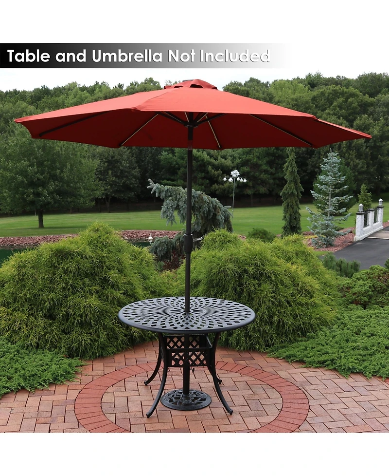 Rose Blossom 16-Inch Diameter Cast Iron Patio Umbrella Base Stand - Green