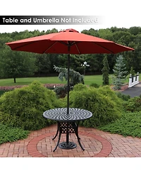 Rose Blossom 16-Inch Diameter Cast Iron Patio Umbrella Base Stand - Green