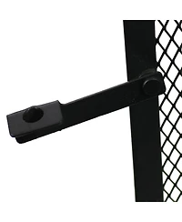 Outdoor Backyard Patio Steel 360-Degree View Wood-Burning Fire Pit Chiminea with Wood Grate and Poker - 57" - Black