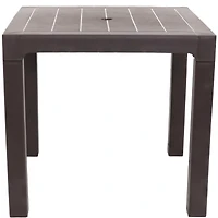 31" Square Polypropylene Indoor/Outdoor Patio Dining Table, Brown