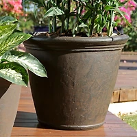 Indoor/Outdoor Patio, Garden, or Porch Weather-Resistant Double-Walled Anjelica Flower Pot Planter