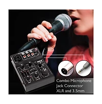 Pyle 3-Channel Usb Audio/Sound Mixer with Rechargeable Battery