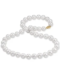 Macy's Cultured Freshwater Pearl (9-1/2-10-1/2mm) 18" Strand Necklace in 14k Yellow Gold