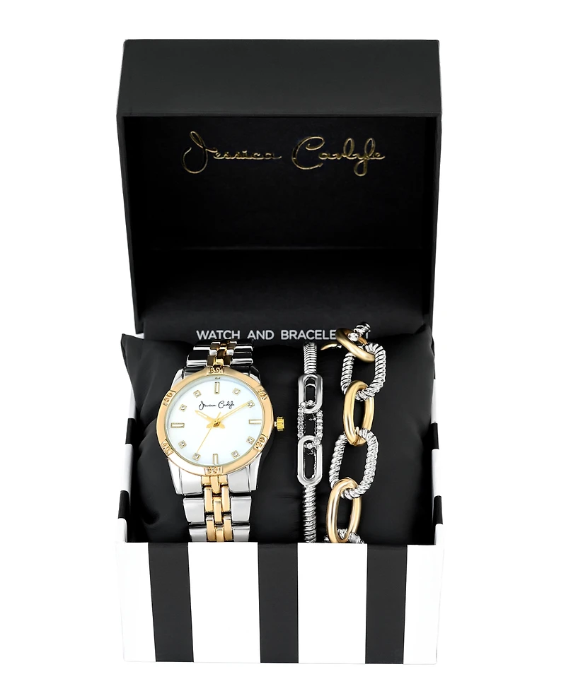 Jessica Carlyle Women's Two Tone Metal Alloy Analog Watch, 33mm