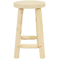 Unfinished Wood Round Top Counter-Height Stool - Fir Wood - 24"