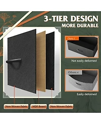 Wlive Dresser for Bedroom with 10 Drawers Fabric Chest of Side Pockets and Hooks Sturdy Metal Frame Organizer Unit Ro