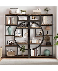 gaomon Retro Open Bookshelf, Tall Storage Rack with 9 Tiers