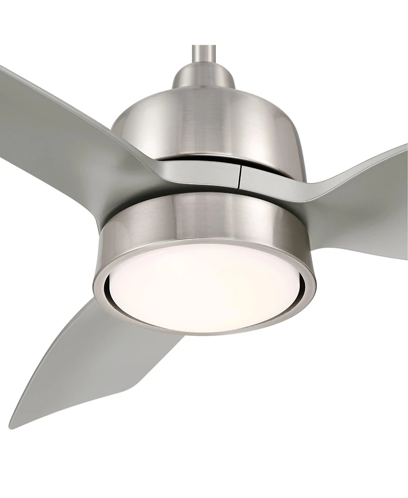 Casa Vieja 36" Verdin Modern Indoor Outdoor Ceiling Fan 3 Blade Led Light Remote Control Brushed Nickel Finish Bedroom Damp Rated