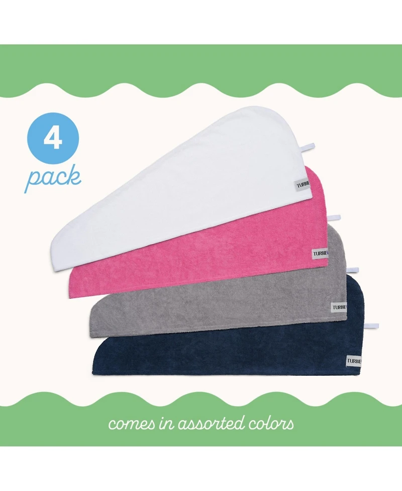 Turbie Twist Microfiber 4 Pack - Bermuda, Purple, Lilac, Lemon