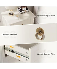 Tribesigns 3-Drawer Nightstand Set of 2, Wood Night Stand with Storage Drawers, Modern Bedside Table Side End Table for Bedroom, Beige