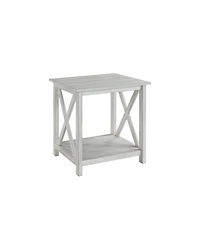 1 Open Shelf End Table with X-Shaped Accents Stylish and Functional Storage for Living Room or Bedroom