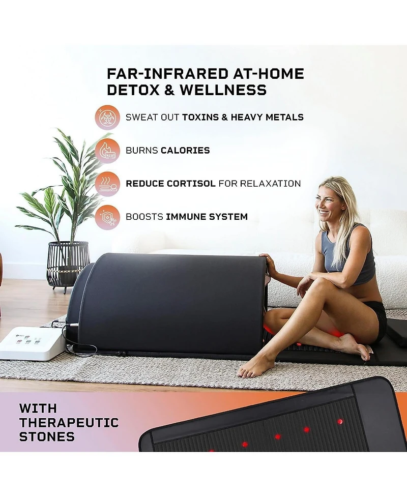 LifePro Portable Home Sauna – Wooden Sauna Box, Outdoor Sauna Tent, and Infrared Sauna with Chromotherapy for Relaxation and Wellness