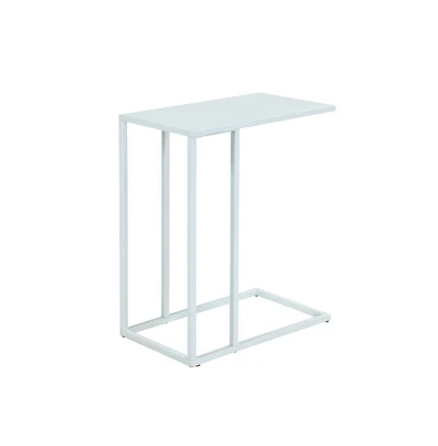 Side End Table with Rectangular Tray Top and Modern White Metal Frame for Stylish Home Decor