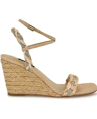 Nine West Women's Nashy Woven Embellished Wedge Sandals