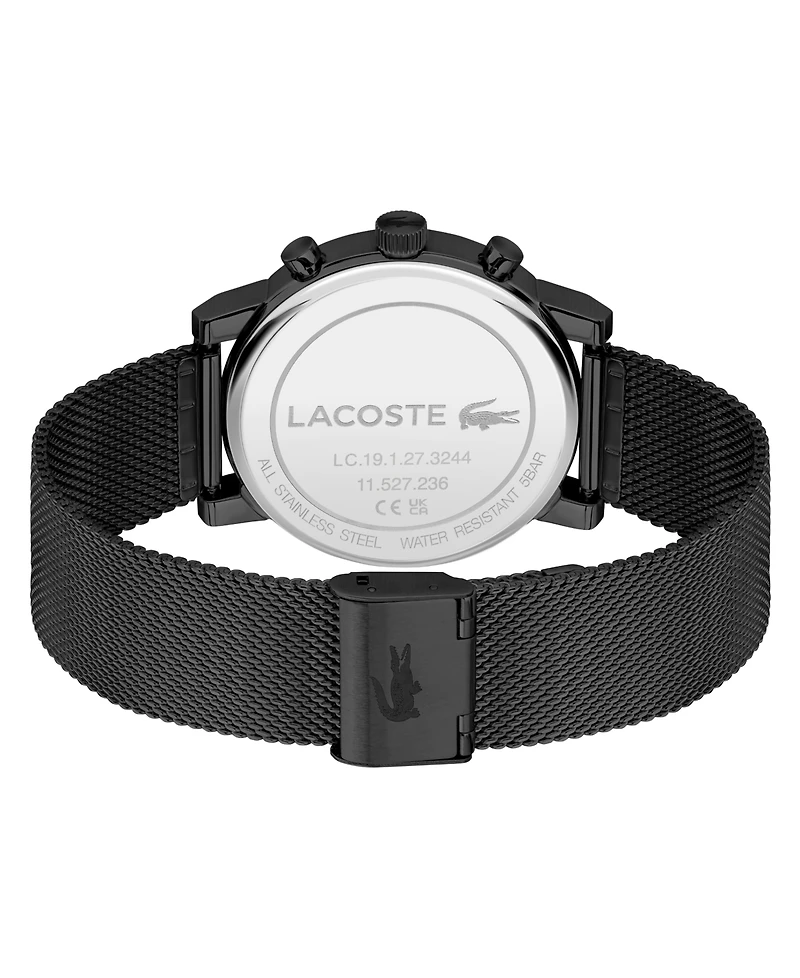 Lacoste Men's Replay Ionic Plated Black Stainless Steel Mesh Bracelet Watch, 44mm
