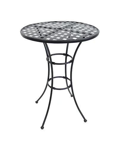 Elegant Round Wrought Iron Bar Table -30" Diameter x 39.5" H - Black