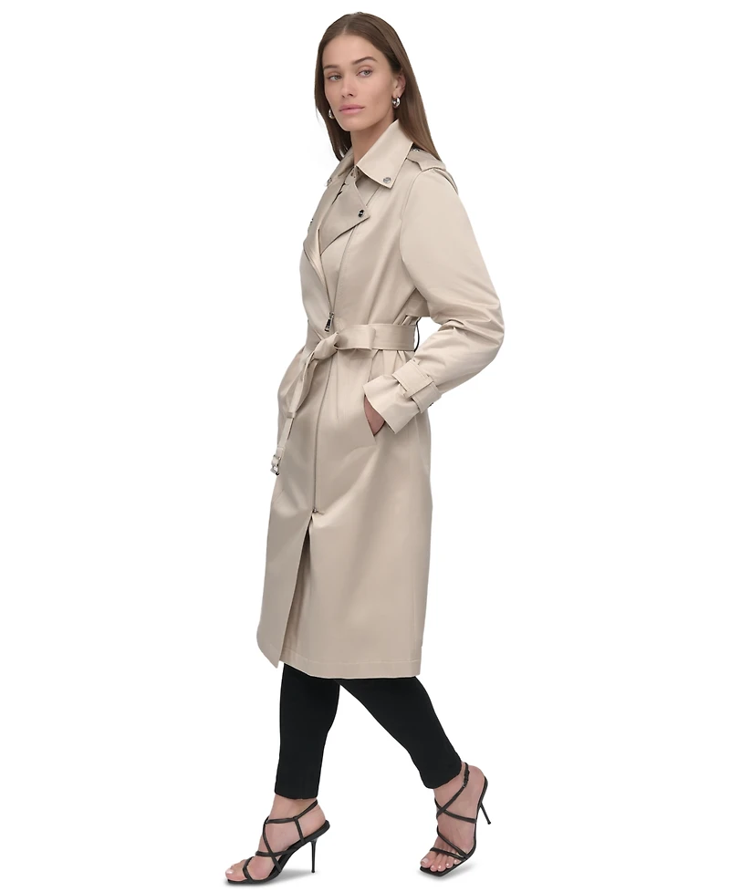 Dkny Women's Belted Asymmetric-Zip Trench Coat