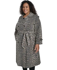 Dkny Plus Size Belted Double-Breasted Trench Coat