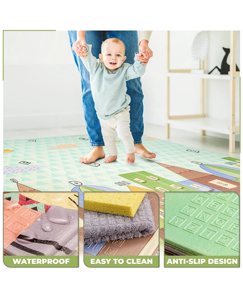 Sorbus (78" x 70") Foldable Play Mats with Travel Bag - for Babies, Toddlers, and Kids Playtime & Tummy Time