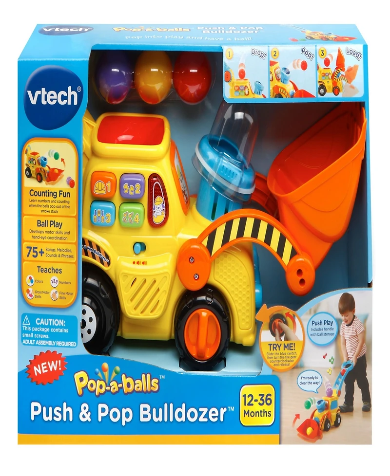 VTech Pop-a-Balls Push Pop Bulldozer