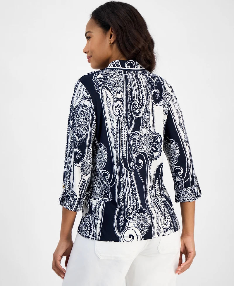 Nautica Jeans Women's Paisley-Print Button-Up Shirt