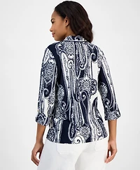Nautica Jeans Women's Paisley-Print Button-Up Shirt