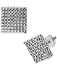 Diamond Pave Square Stud Earrings (5/8 ct. t.w.) in 14k White Gold