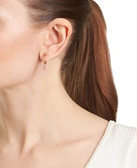 Cubic Zirconia Star Charm Huggie Hoop Earrings (3/8 ct. t.w.) in 14k Gold over Sterling Silver