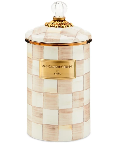 Mackenzie-Childs Mocha Check Large Canister