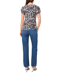 Vince Camuto Women's Printed Flutter-Sleeve Top