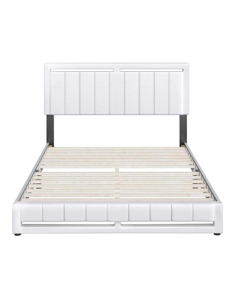 Boyd Sleep Belle Upholstered Platform Bed with Headboard, Mattress Foundation Strong 14 Wood Slat Supports, No Box Spring Required