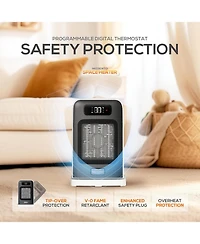 Morento 1500W Space Heater, Electric Heater for Indoor Use, Desk Heater with Heating and Fan Modes with Thermostat