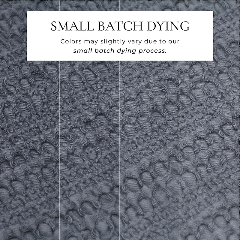 Linery & Co. 100% Cotton Reversible Honeycomb Waffle / Percale Duvet Cover Set